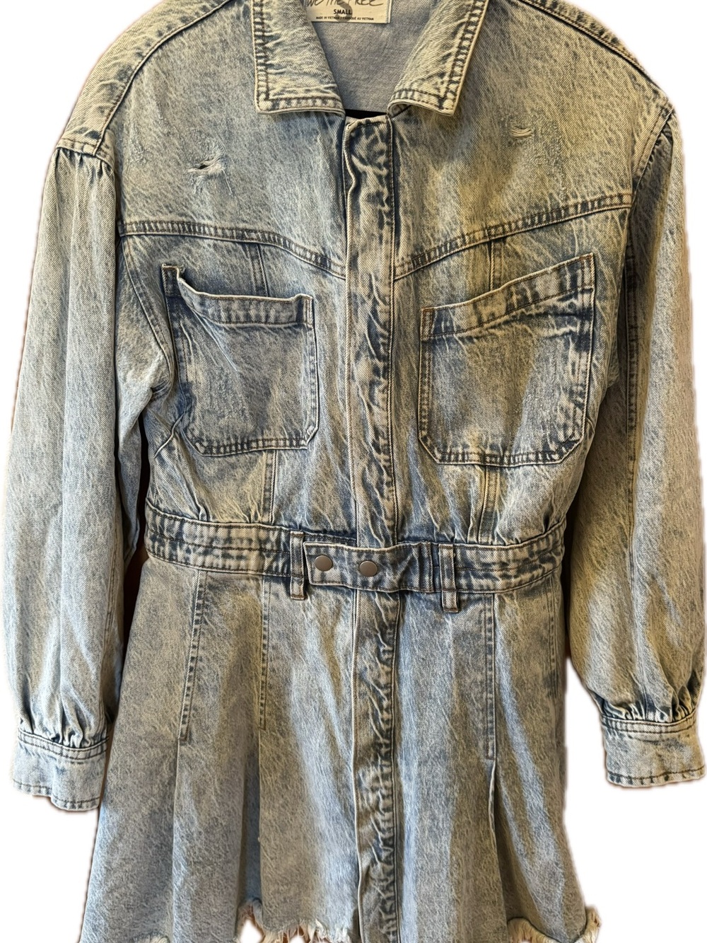 Free People Light Wash Denim Mini Dress